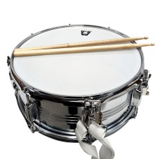 Redoblante Metálico Wotan BRAGI-14x5 de 14" x 5,5" con Baquetas y Correa Redoblante Metálico Wotan BRAGI-14x5 de 14" x 5,5" con Baquetas y Correa