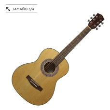 Guitarra acústica de viaje Wotan Dag-cadet 3/4 con Cuerdas metálicas y Funda Guitarra acústica de viaje Wotan Dag-cadet 3/4 con Cuerdas metálicas y Funda