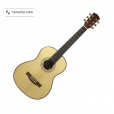 Guitarra Acústica Mini Wotan GERI-MINI-ACU Tamaño 1/2 con Cuerdas de Metal y Funda