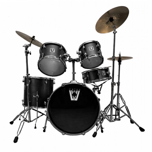 Batería acústica de 5 cuerpos color negro brushed holográfico (Tienda San Diego)