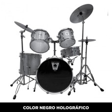 Batería acústica de 5 cuerpos color negro holográfico (Tienda San Diego) Batería acústica de 5 cuerpos color negro holográfico (Tienda San Diego)