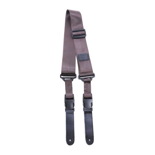 Correa strap para guitarra o bajo con enganche tipo mochila color marron (Tienda San Diego)